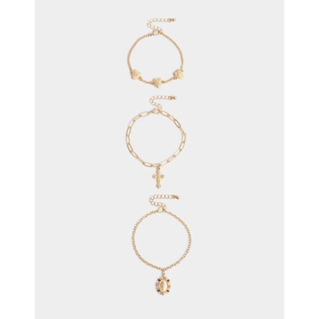 Pulseras Flexibles Sets Religioso Dorado