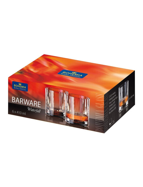 SET 6 VASOS WHISKY 410ML BARWARE WATERFALL BOHEMIA SET 6 VASOS WHISKY 410ML BARWARE WATERFALL BOHEMIA