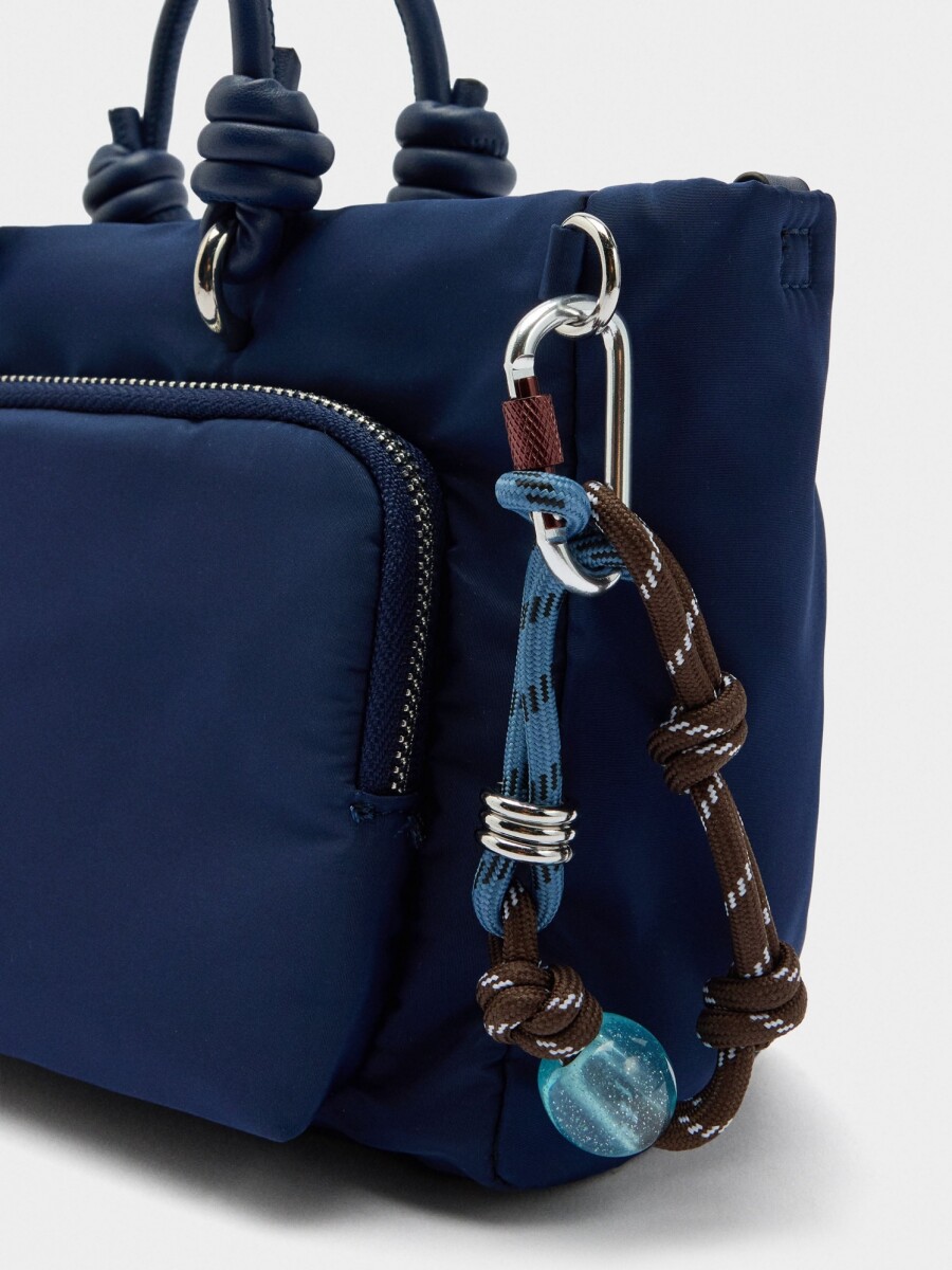 Bolso Tote De Nylon Con Colgante S azul-marino