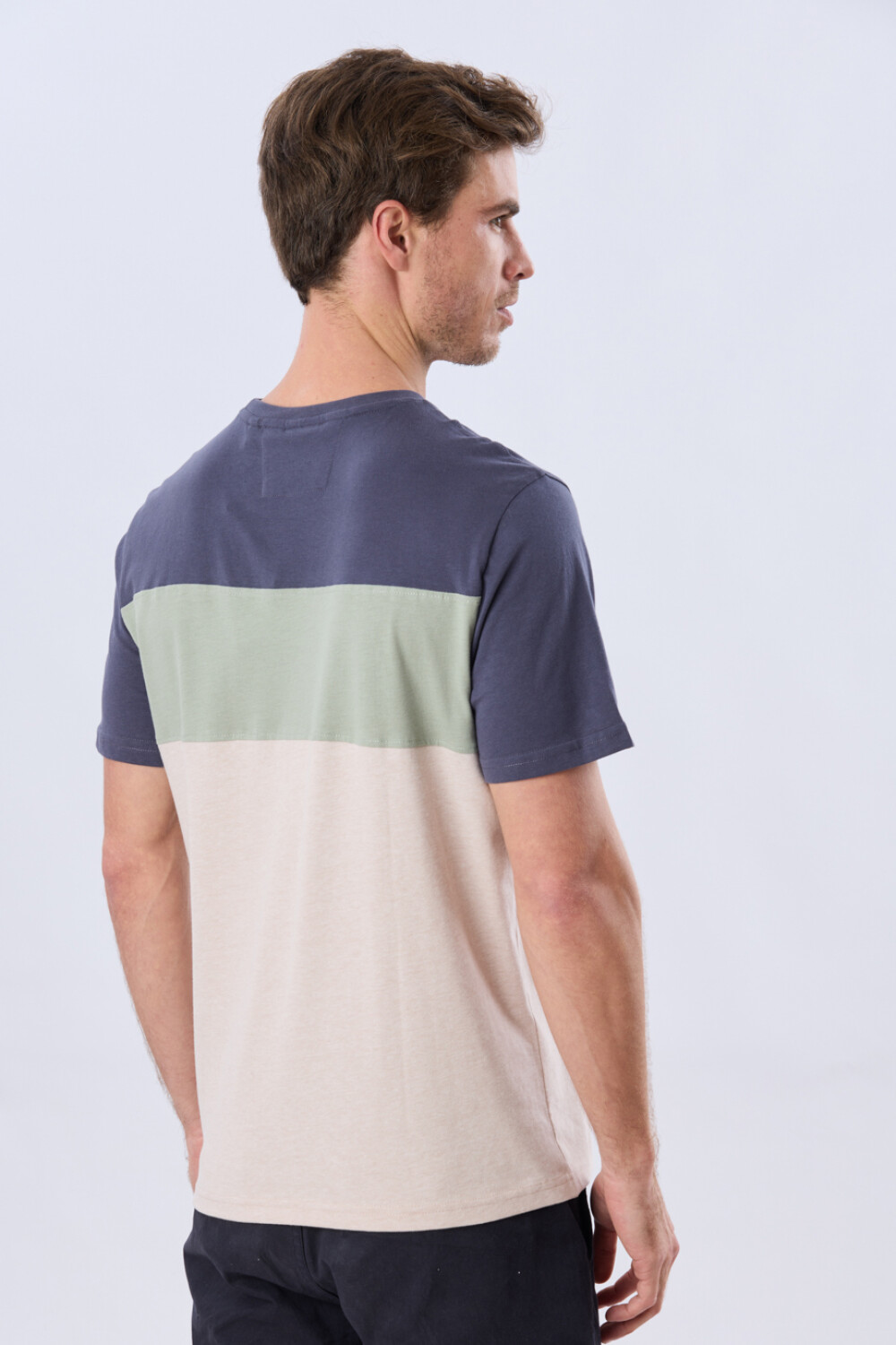 REMERA RAYADA DE ALGODÓN Beige