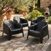 Set de 4 Sillas Plastico Skarpo Jardin Negro
