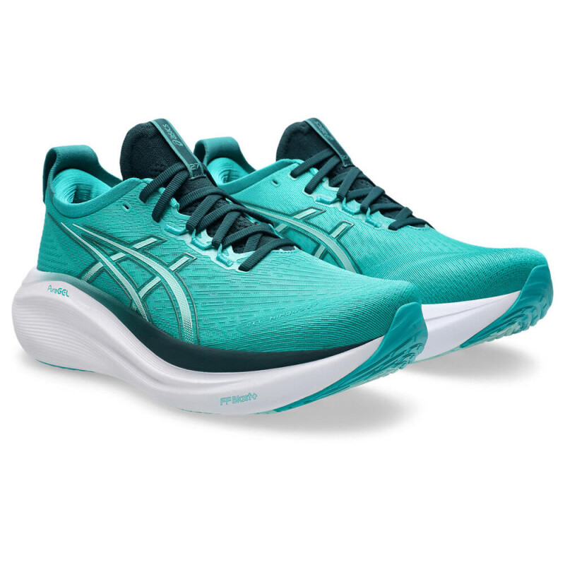Zapatilla Running GEL-Nimbus 27 Hombre Wave Teal/saxon Green
