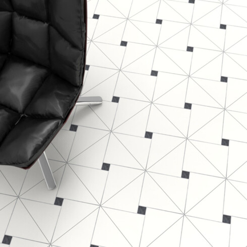 CERAMICA 43X43 BRILLANTE CON DETALLE EN NEGRO GAMAS DE MARRON