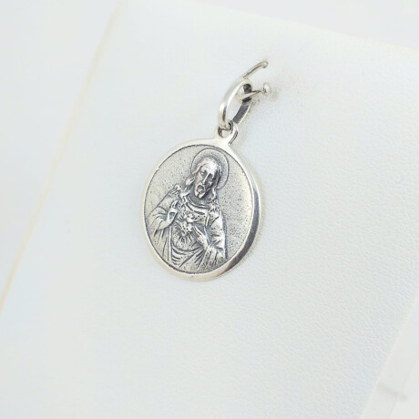Medalla religiosa de Plata 925 Diámetro 20 mm Sagrado Corazón de Jesús