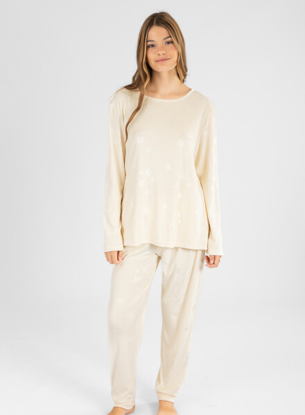 Pijama velour estrellas Marfil