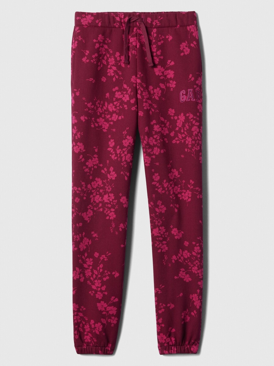 Pantalón Deportivo Logo Gap Niña - Burgundy Floral 