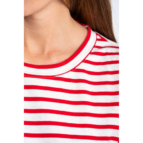Remera Rayada Algodón Rojo