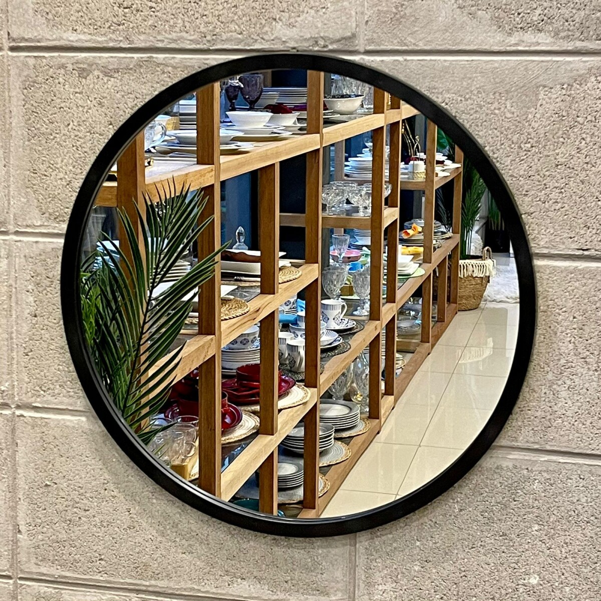 Espejo De Pared Decorativo Marco Plástico Ø52cm 