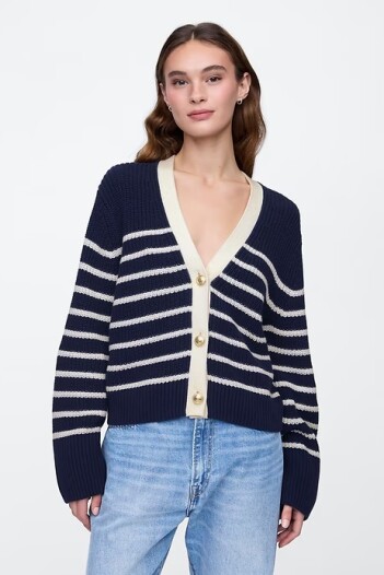 Saco Relaxed Mujer Navy Stripe
