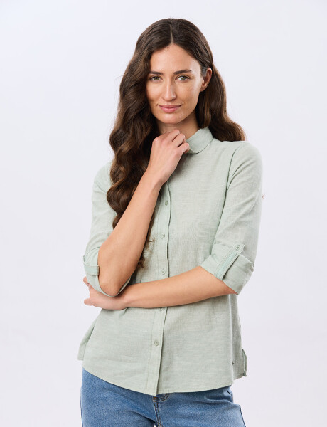 CAMISA LISA DE LINO Menta