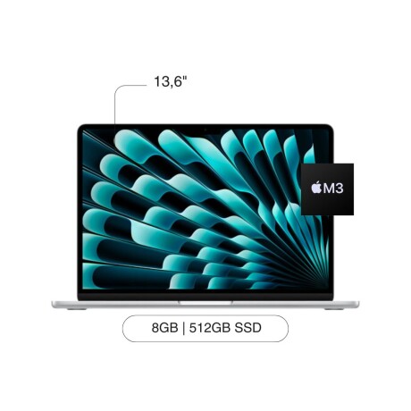 APPLE MACBOOK AIR 13,6' M3/8GB/512GB APPLE Macbook Air MRXU3LL/A 13,6' 512GB SSD / 8GB M3 Chip - Silver