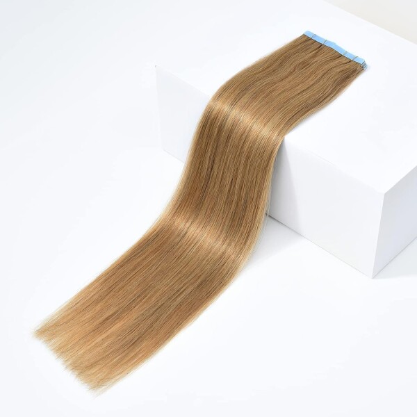 Extensiones Adhesivas Cabello Pelo Natural 20ud 60cm Largo Color Variante Rubio Oscuro