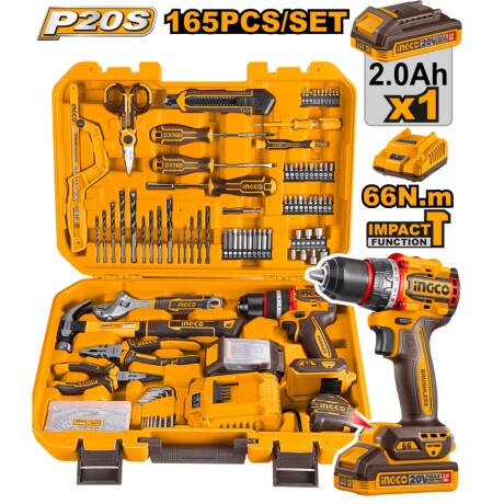 KIT ATORNILLADOR PERCUTOR 20V (CIDLI20035) EN VALIJA C/BAT Y 001