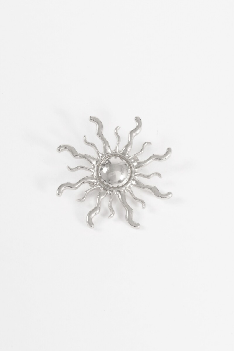 Prendedor sol plateado