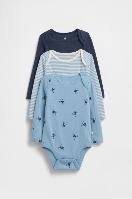 Bodies Pack X3 Bebé Blue Stone