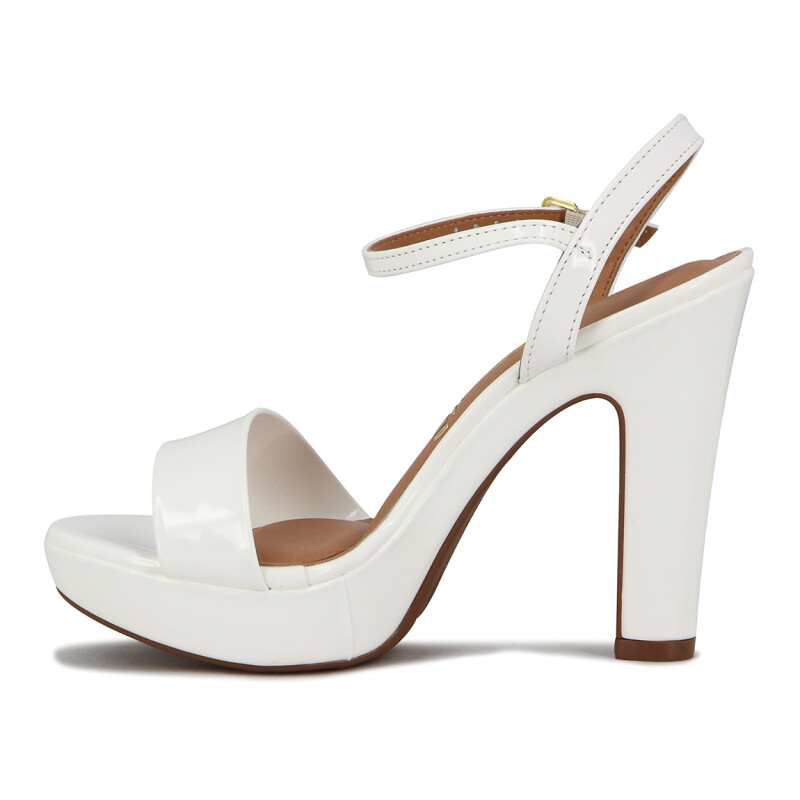 Sandalias Charol Mujer Vizzano Taco Alto Con Plataforma Blanco