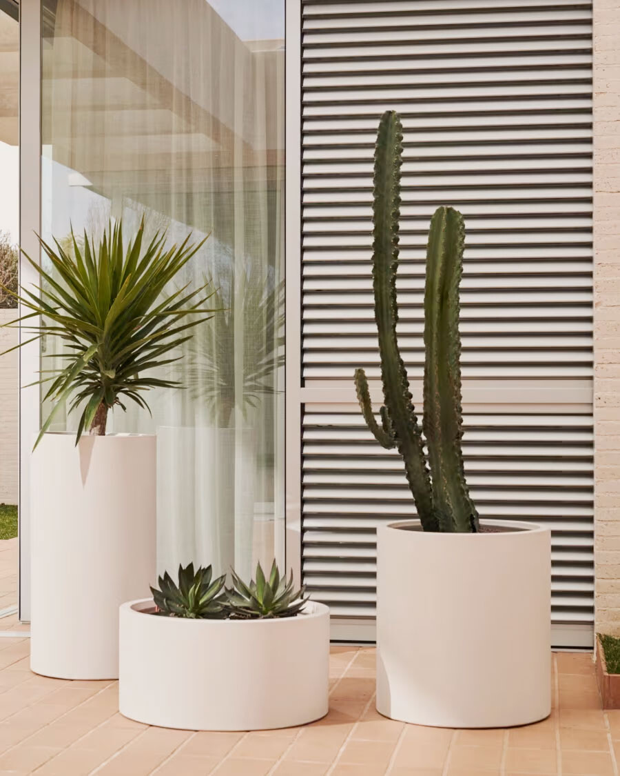 Macetero Aiguablava de cemento blanco Ø 62 cm