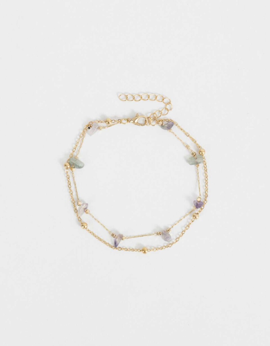 Tobillera Layer Piedras - Dorado 