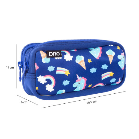 Cartuchera Neceser en Neopreno Brio con Doble Cierre Unicornio