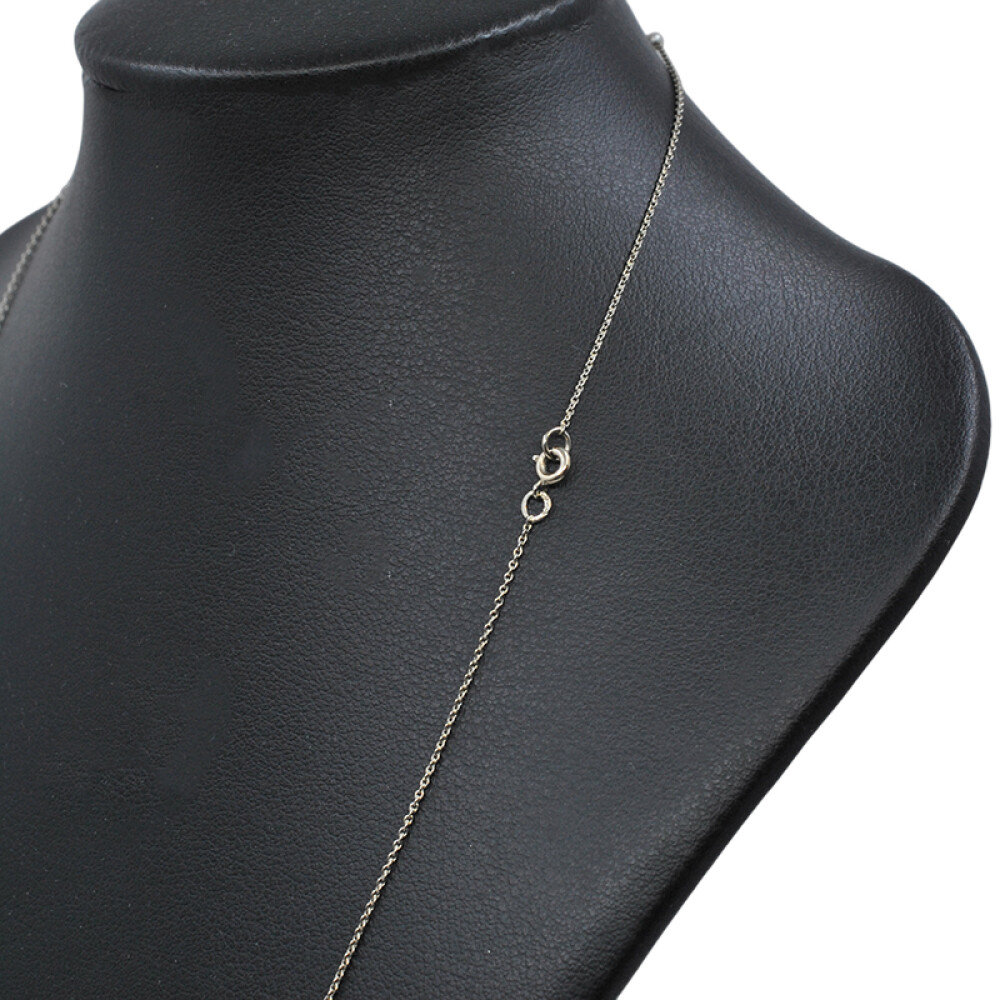 Cadena en oro 18k blanco, antigua, con perlas Cadena en oro 18k blanco, antigua, con perlas