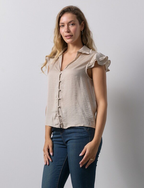 Camisa Saten BEIGE