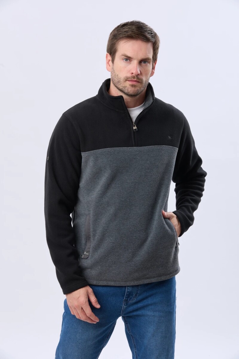 BUZO LEGACY 5537 1/2 CIERRE BICOLOR - NEGRO 