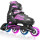 Patín Rollers Extensible Base Metal Ruedas Silicona Rosa