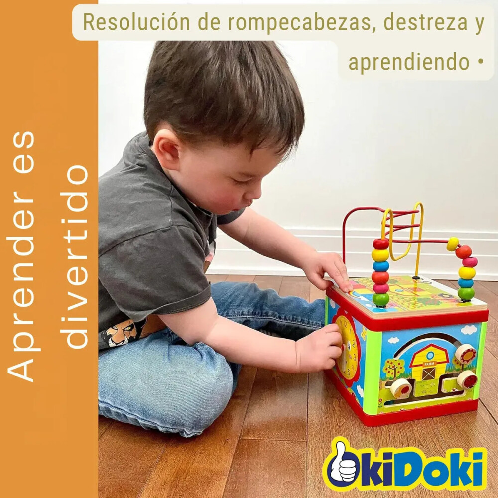 Cubo Juguete Didáctico Madera 5 En 1 Método Montessori Cubo Juguete Didáctico Madera 5 En 1 Método Montessori