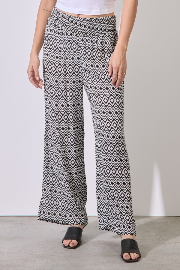 Pantalon Pull On Print NEGRO/BLANCO