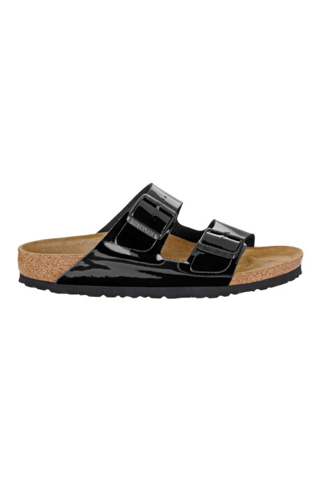 Sandalia Arizona Birko-flor Patent -estrecho Black