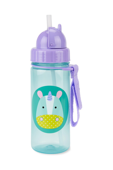 Botella Para Niñas Con Sorbito Diseño Unicornio Sin color