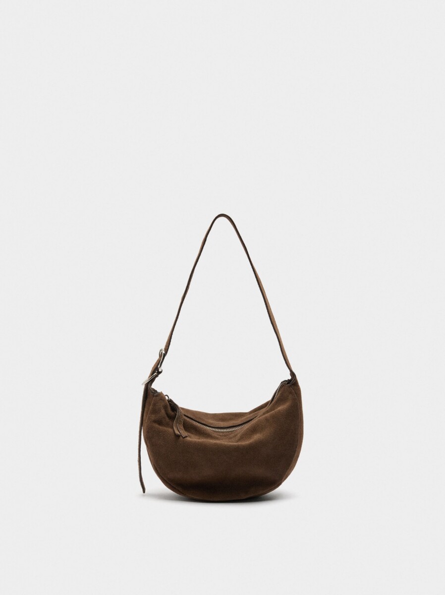 Bolso Hobo De Piel - marron 