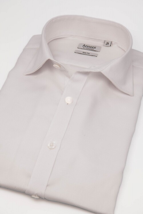 Camisa Annoni Royal Oxford Short Collar Blanco