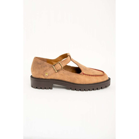Zapato Guillermina Cuero Camel