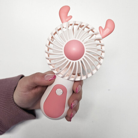 Ventilador De Mano Con Orejitas Rosa