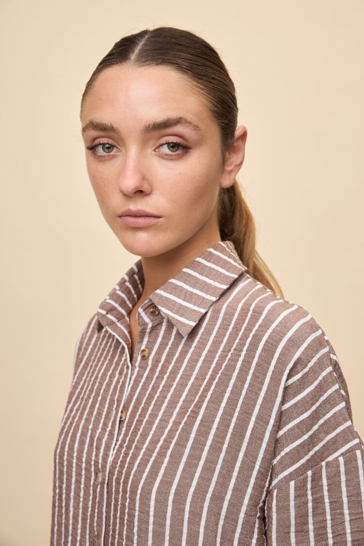 CAMISA SAUZAL STRIPED Chocolate
