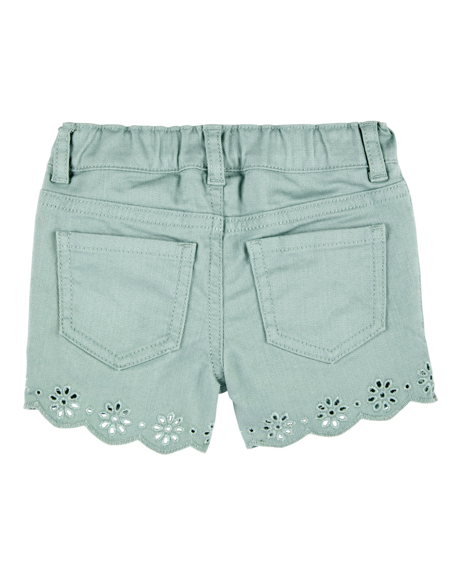 Short de algodón, dobladillo con ojales Short de algodón, dobladillo con ojales