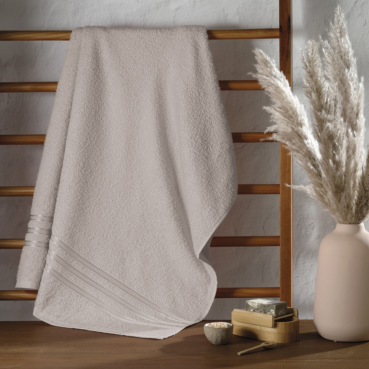 Toalla Baño Priori Döhler 65 cm x 130 cm 100% Algodón - GRIS CLARO 