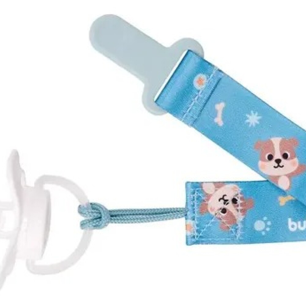 Clip para chupete BUBA animales perrito celeste