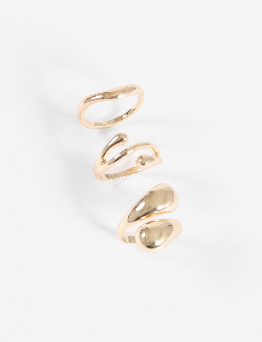 Set de anillos curvo - dorado 