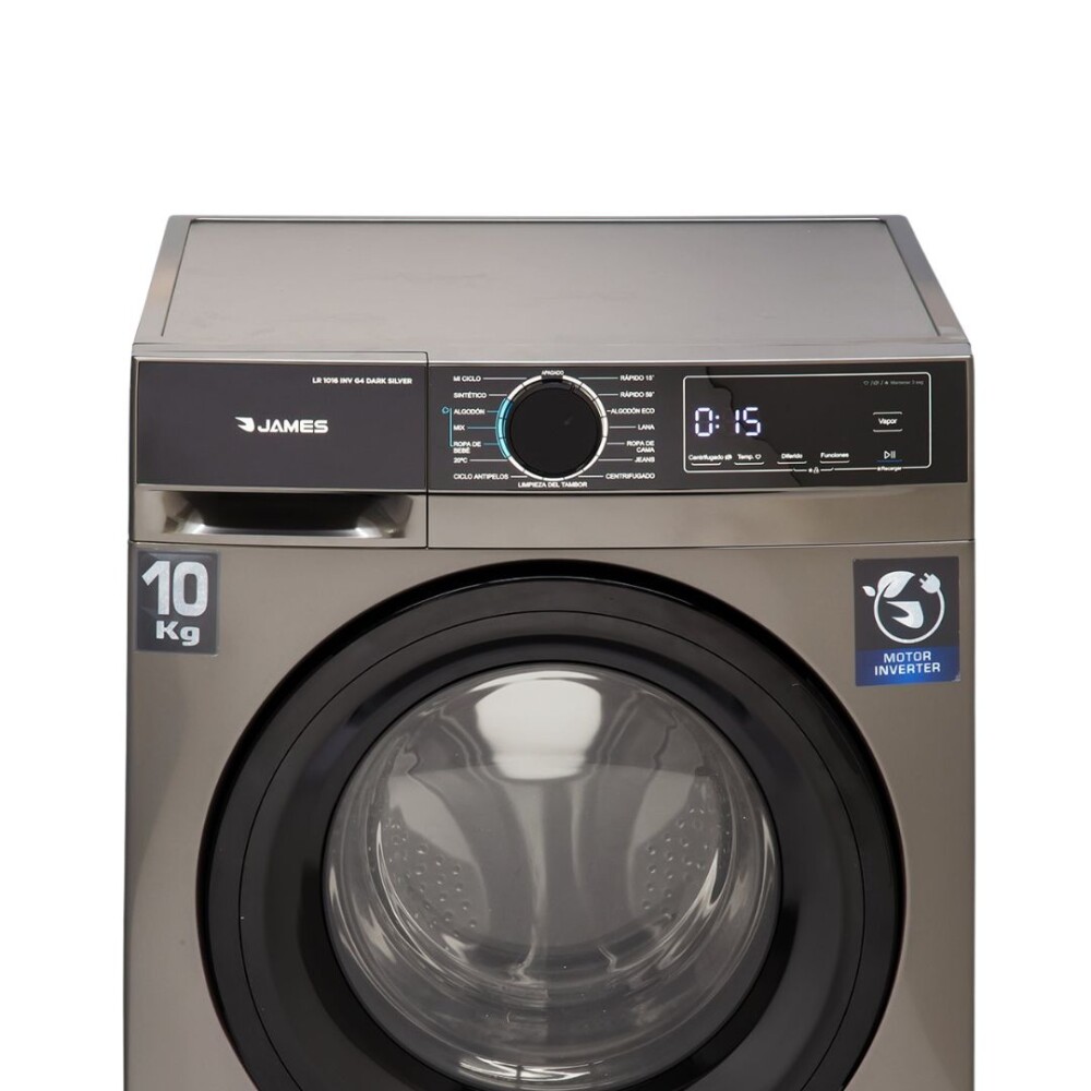 Lavarropas Carga Frontal Dark Silver 10 Kg Inverter - Modelo LR 1016 INV G4 - James Lavarropas Carga Frontal Dark Silver 10 Kg Inverter - Modelo LR 1016 INV G4 - James