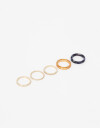 Sets Anillos Acrilico Set De Anillos De Acrílico - Dorado Oro Cepillado Mate