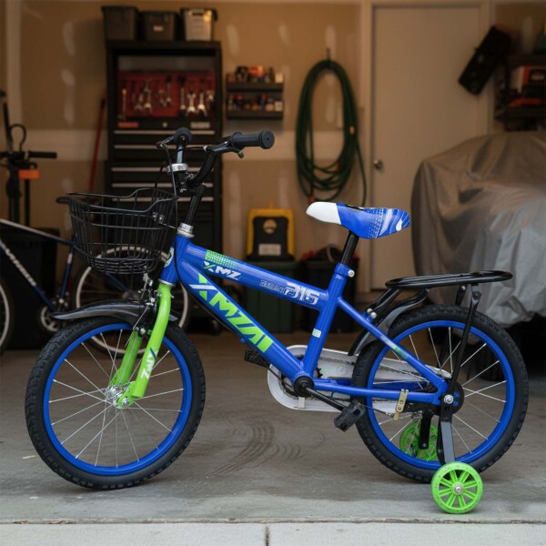 Bicicleta Infantil XMZ Rodado16 Canasto Parrilla Guardabarro Azul 1