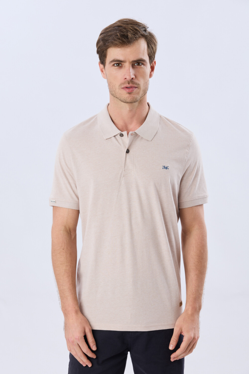 REMERA POLO LISA JERSEY Beige