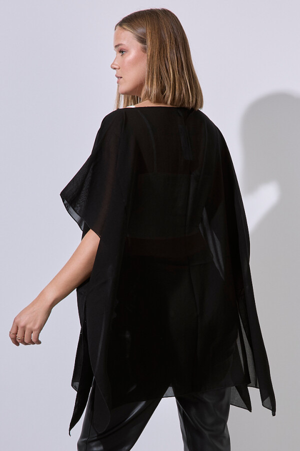 Poncho Noche NEGRO/PLATEADO