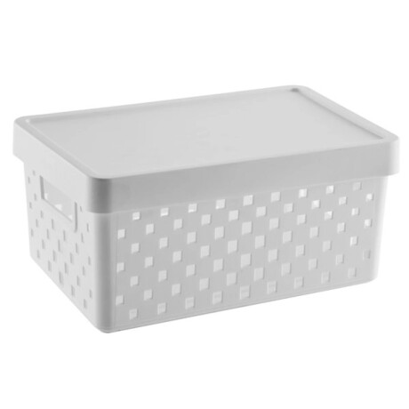 Caja Canasto Organizador Quadratta con Tapa en PP 39x29x24Cm Blanco