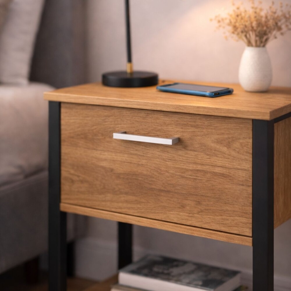 MESA DE LUZ NEGRO MIEL