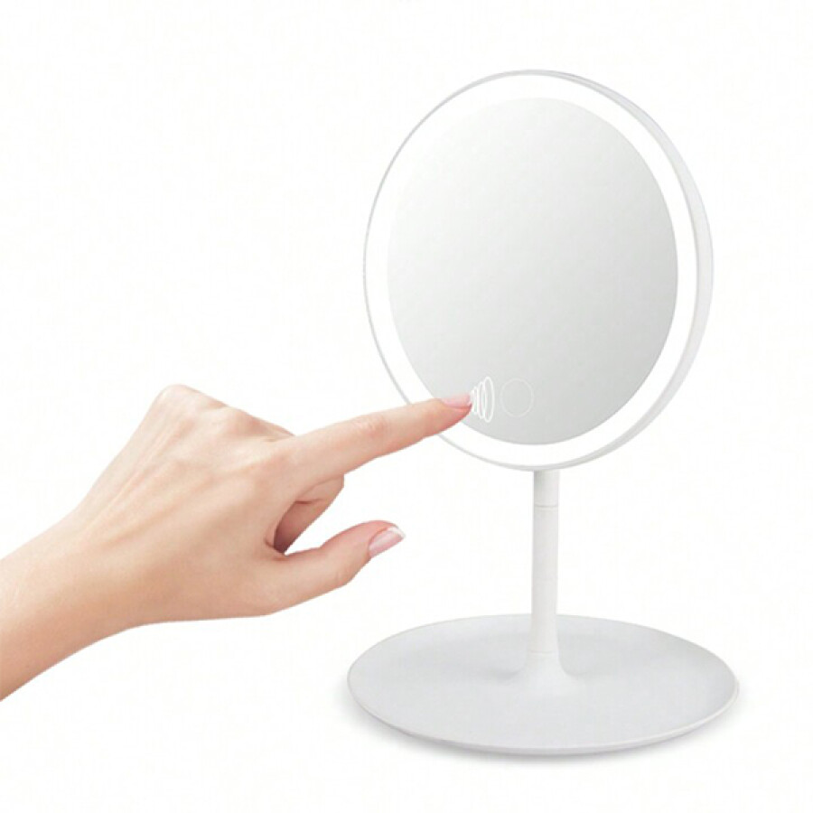 Espejo de Posar Redondo con Luz LED y USB Espejo de Posar Redondo con Luz LED y USB