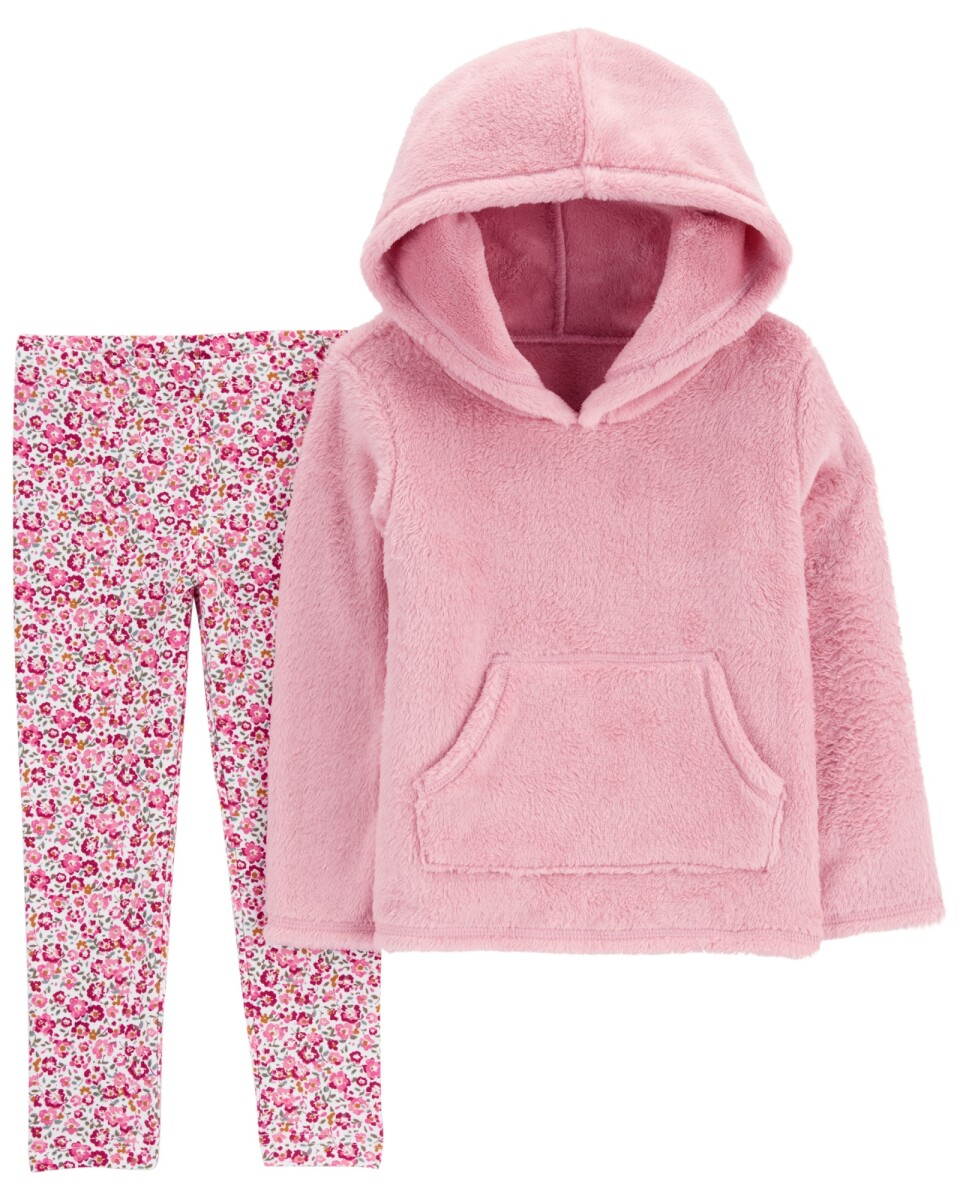 Set dos piezas, pantalón de algodón y canguro de sherpa 