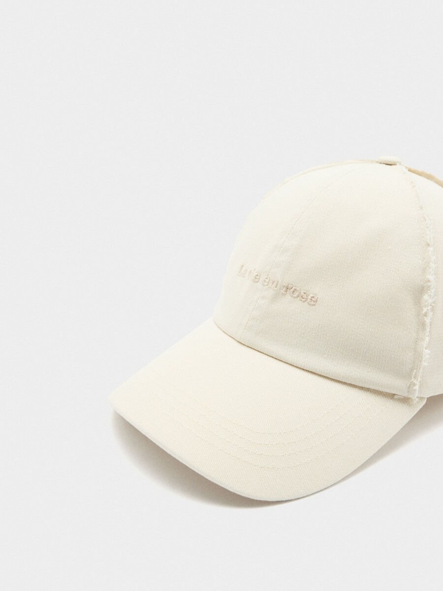 Gorra De Algodón La Vie En Rose crudo